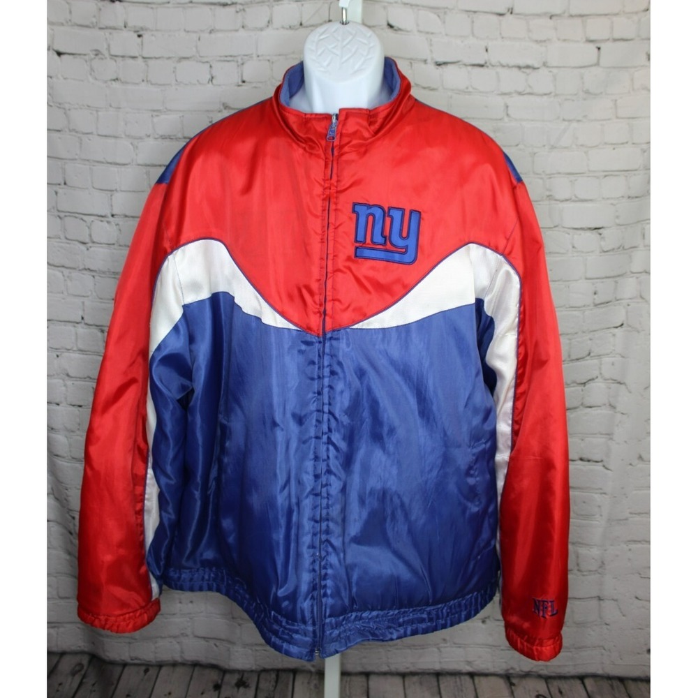Vintage 1990's NY Giants XL Reversible Zip Up Team Apparel Jacket NFL Football